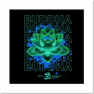 Buddha Lotus Green Acid Posters and Art